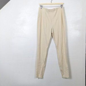 OPEN EDIT Women's Split Hem Knit Skinny Pants NWT Size Large Ivory Birch